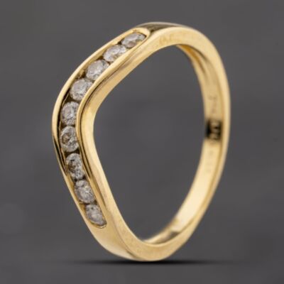 Pre-Owned 18ct Yellow Gold 0.25ct Brilliant Cut Diamond Wishbone Ring 41482707