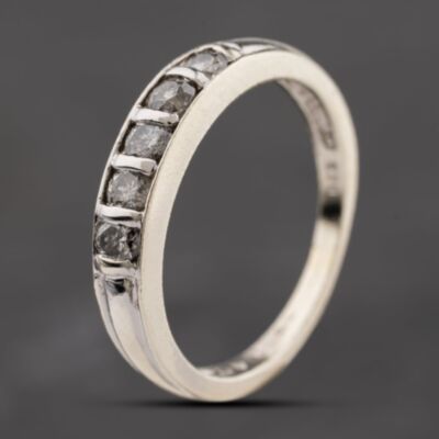 Pre-Owned 9ct White Gold 0.40ct Brilliant Cut Diamond Half Eternity Ring 41482709