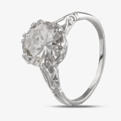 Pre-Owned Vintage Platinum 2.77ct Brilliant Cut Diamond Solitaire Ring 4148287