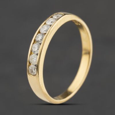 Pre-Owned 18ct Yellow Gold 0.33ct Brilliant Cut Diamond Channel Set Half Eternity Ring 41482922