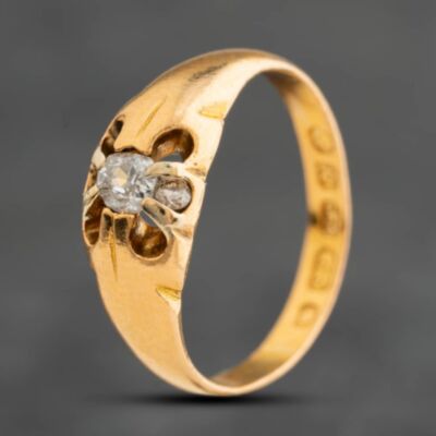 Pre-Owned 22ct Yellow Gold 0.12ct Diamond Solitaire Ring 41483070