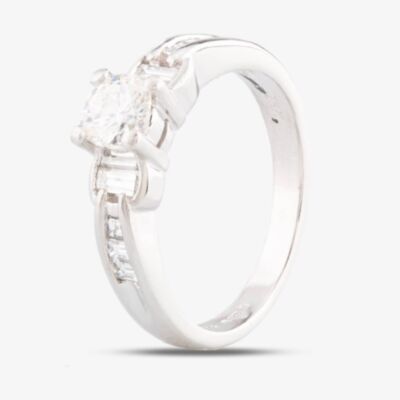 Pre-Owned Platinum 0.50ct Brilliant Cut Diamond Shoulder Set Solitaire Ring 4148391