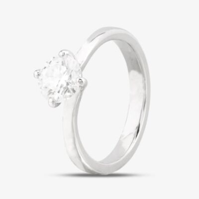 Pre-Owned Platinum 0.90ct Brilliant Cut Diamond Four Claw Solitaire Ring 4148431