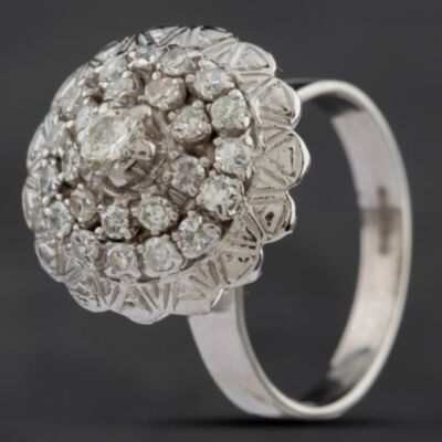 Pre-Owned 9ct White Gold Brilliant Cut Diamond Cluster Ring 4148470