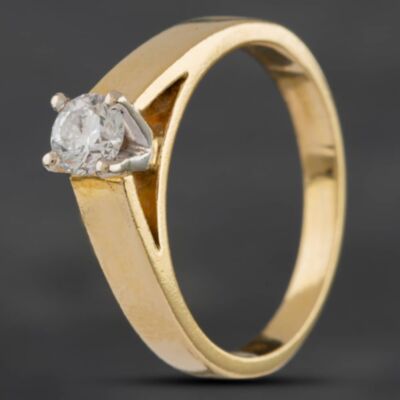 Pre-Owned 18ct Yellow Gold Brilliant Cut Diamond Solitaire Ring 4148803