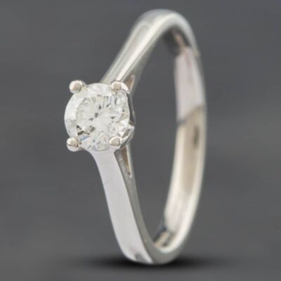 Pre-Owned Platinum 0.41ct Brilliant Cut Diamond Four Claw Solitaire Ring 4148951
