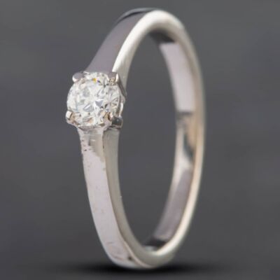 Pre-Owned 18ct White Gold 0.25ct Brilliant Cut Diamond Solitaire Ring 4158880