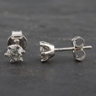 Pre-Owned 9ct White Gold 0.40ct Brilliant Cut Diamond Stud Earrings 4165609
