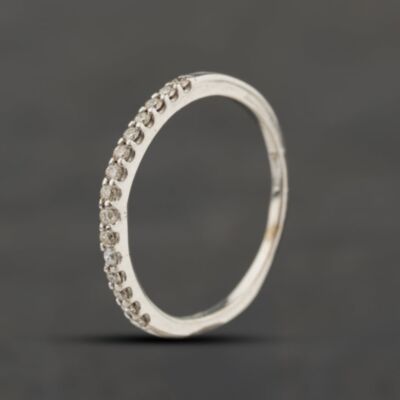 Pre-Owned 9ct White Gold 0.14ct Brilliant Cut Diamond Half Eternity Ring 41671589