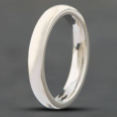 Pre-Owned 18ct White Gold Court Shape 3mm Plain Wedding Ring 41871088
