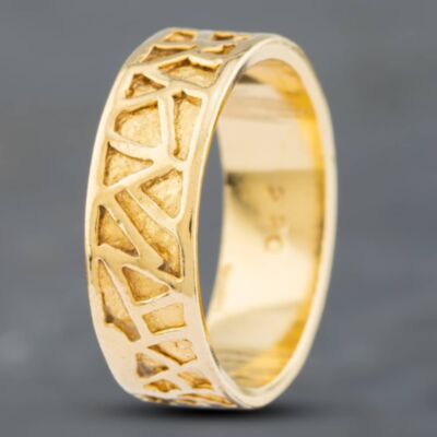 Pre-Owned 18ct Yellow Gold 6mm Patterned Wedding Ring 41871303