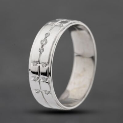 Pre-Owned 18ct White Gold Brilliant Cut Diamond Set 7mm Wedding Ring 41871358