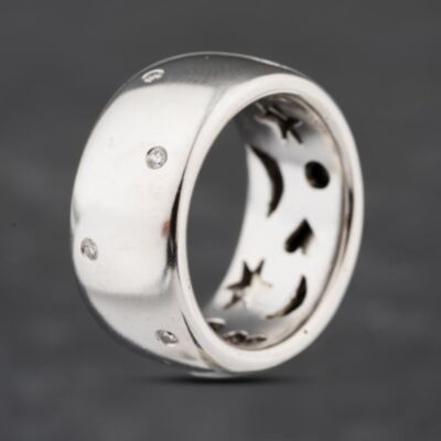 Pre-Owned 18ct White Gold Diamond 10mm Wedding Ring 41871403