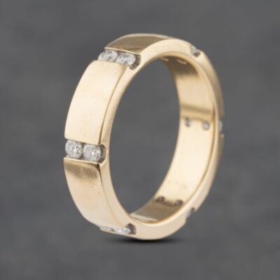 Pre-Owned 14ct Yellow Gold Diamond Twelve Tension Set 5.5mm Wedding Ring 41871407