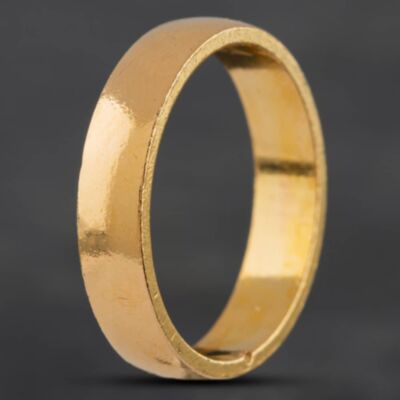 Pre-Owned Vintage 22ct Yellow Gold D Shape 4mm Plain Wedding Ring 4187745