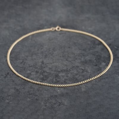 Pre-Owned 9ct Yellow Gold 12 Inch Curb Anklet 43031002