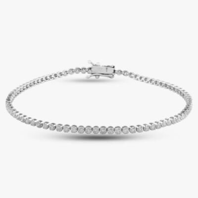 Pre-Owned 14ct White Gold 1.00ct Brilliant Cut Diamond Tennis Bracelet 43070014