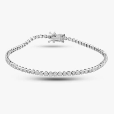 Pre-Owned 14ct White Gold 1.50ct Brilliant Cut Diamond Tennis Bracelet 43070026