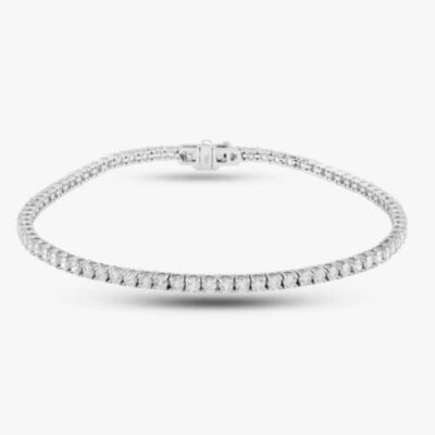 Pre-Owned 18ct White Gold 3.24ct Brilliant Cut Diamond Tennis Bracelet 43070048