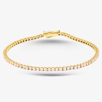 Pre-Owned 18ct Yellow Gold 3.20ct Brilliant Cut Diamond 7 Inch Tennis Bracelet 43071008
