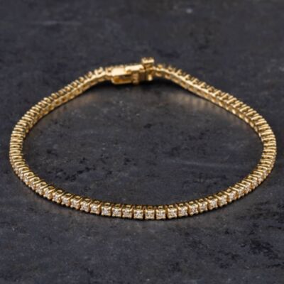 Pre-Owned 14ct Yellow Gold 2.15ct Brilliant Cut Diamond 7 Inch Bracelet 4307104