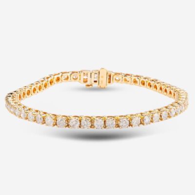 Pre-Owned 14ct Yellow Gold 5.00ct Brilliant Cut Diamond 7 Inch Tennis Bracelet 4307105