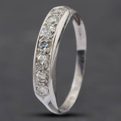 Pre-Owned 14ct White Gold Brilliant Cut Diamond Seven Stone Half Eternity Ring 43121075