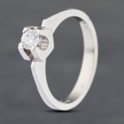 Pre-Owned 9ct White Gold 0.20ct Brilliant Cut Diamond Solitaire Ring 43121109