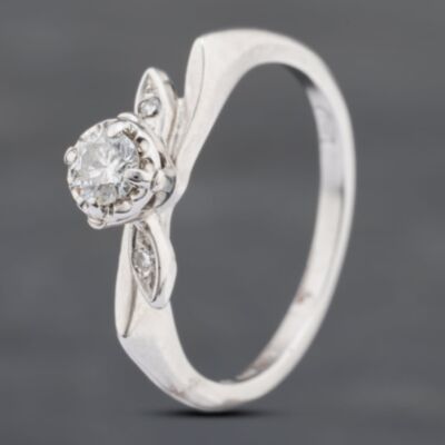 Pre-Owned 14ct White Gold 0.20ct Brilliant Cut Diamond Solitaire Ring 43121130
