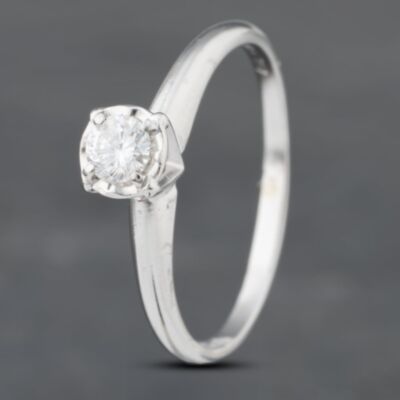 Pre-Owned 9ct White Gold 0.27ct Brilliant Cut Diamond Solitaire Ring 43121140