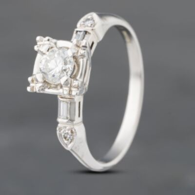 Pre-Owned 14ct White Gold 0.37ct Brilliant Cut Diamond Solitaire Ring 43121148