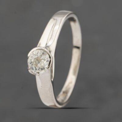 Pre-Owned 14ct White Gold 0.35ct Diamond Solitaire Ring 43121154
