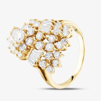 Pre-Owned 18ct Yellow Gold 1.66ct Diamond Multi Cluster Ring 43121182