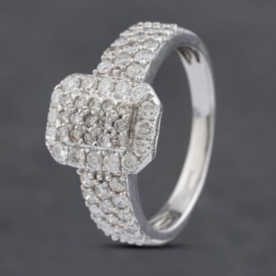 Pre-Owned 14ct White Gold 1.15ct Brilliant Cut Diamond Cluster Ring 43121215