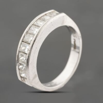 Pre-Owned Platinum 1.05ct Princess Cut Diamond Channel Set Half Eternity Ring 43121243