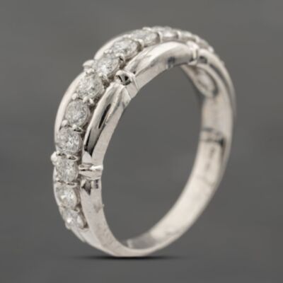 Pre-Owned Platinum 1.04ct Brilliant Cut Diamond Half Eternity Ring 43121252