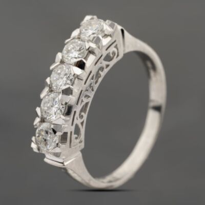 Pre-Owned Platinum 1.01ct Brilliant Cut Diamond Five Stone Ring 43121255