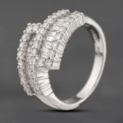 Pre-Owned Platinum 1.24ct Diamond Multi-Cut Crossover Ring 43121302