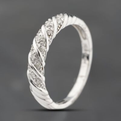 Pre-Owned 9ct White Gold 0.10ct Diamond Half Eternity Ring 43121305