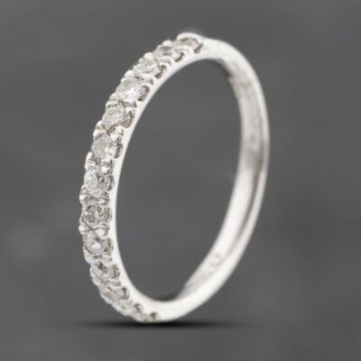 Pre-Owned 18ct White Gold 0.50ct Brilliant Cut Diamond Half Eternity Ring 43121311