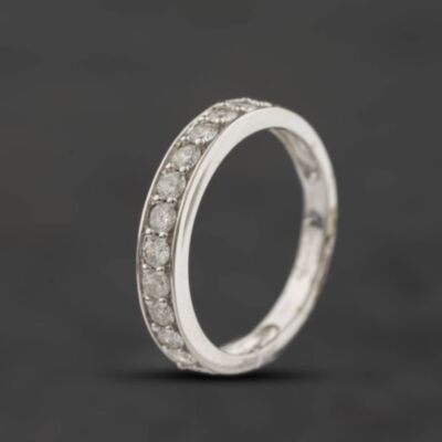 Pre-Owned 9ct White Gold Diamond Half Eternity Ring 43121354