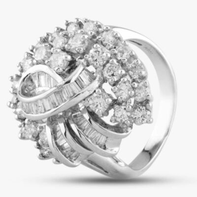 Pre-Owned Platinum 2.05ct Diamond Swirl Cluster Ring 431215635