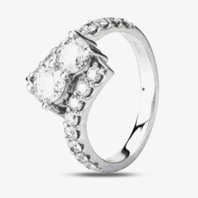 Pre-Owned 14ct White Gold 1.55ct Diamond Twist Ring 4312217