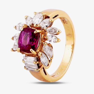 Pre-Owned 14ct Yellow Gold 1.50ct Ruby & 1.00ct Diamond Ring 4312302