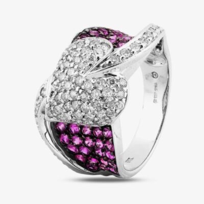 Pre-Owned 14ct White Gold 1.30ct Pink Sapphire & 1.00ct Diamond Ring 4312310
