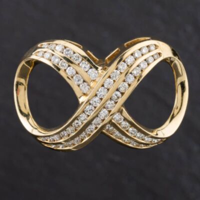 Pre-Owned 9ct Yellow Gold 1.92ct Brilliant Cut Diamond Figure Of 8 Style Loose Pendant 4314040