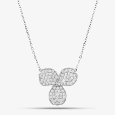 Pre-Owned Platinum 1.00ct Brilliant Cut Diamond Triple Pear Cluster Pendant & 16-18 Inch Trace Chain 43141052