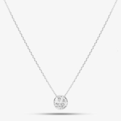Pre-Owned 18ct White Gold 0.74ct Brilliant Cut Diamond Pendant & 16-18 Inch Trace Chain 43141144