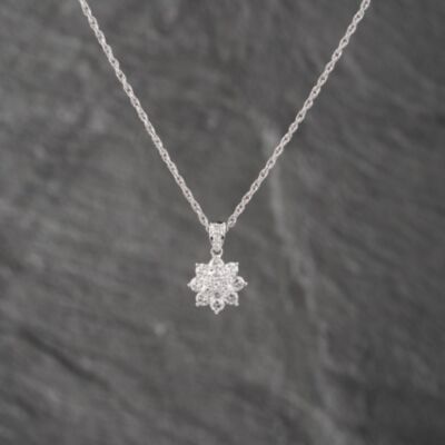 Pre-Owned Platinum 1.00ct Brilliant Cut Diamond Round Pendant & 16 Inch Prince Of Wales Chain 43141250