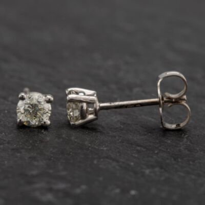 Pre-Owned Platinum 4 Claw Diamond Stud Earrings 4317013